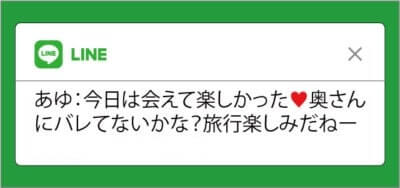 スマホのLINEのポップアップで妻の存在を知った上（故意）で不貞行為が行われるであろう状況証拠